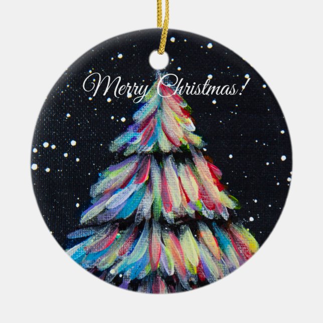 Drawn to Light Ceramic Ornament (Front)