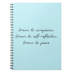 Drawn to Notebook in Ocean Blue with Poem