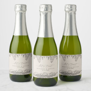 Drawn Vineyard Winery Let's Toast Tuscany Wedding Sparkling Wine Label
