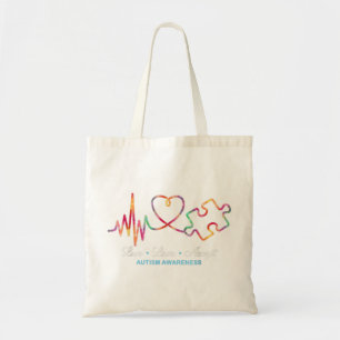 Drawstring closureLive Love Accept Autism Awarenes Tote Bag