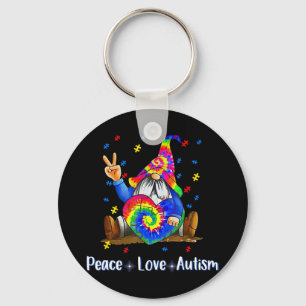 Drawstring closurePeace Love Autism Gnome Autism T Keychain