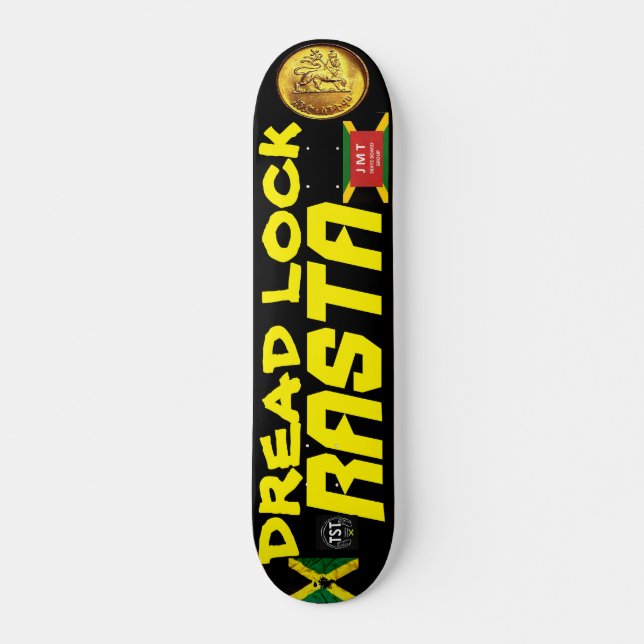 DREAD LOCK RASTA  OFFICIAL 7 3/4" Skateboard Deck (Front)