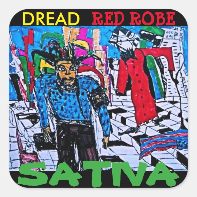 DREAD RED ROBE SATIVA SQUARE STICKER (Front)