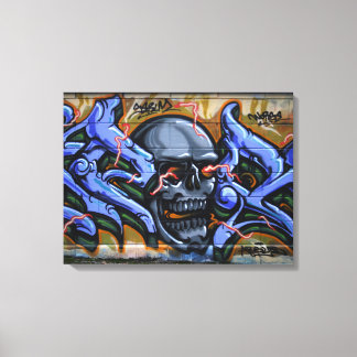 Dreadful Skull With Burning Eyes Canvas Print
