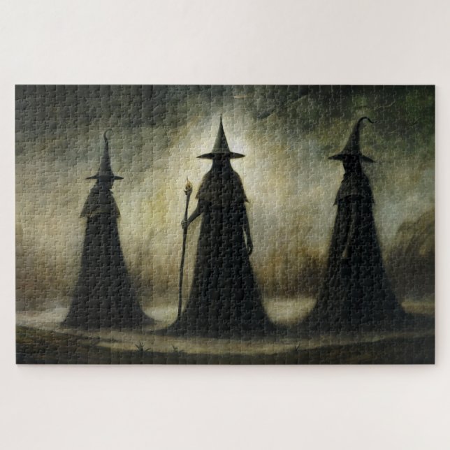Dreadful Trio Witches After Midnight Jigsaw Puzzle (Horizontal)