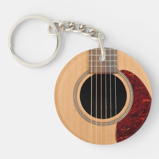 Dreadnought Acoustic 6 String Guitar Keychain (Front)