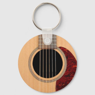Dreadnought Acoustic 6 String Guitar Keychain