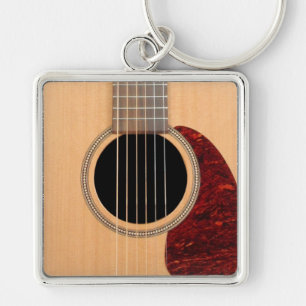 Dreadnought Acoustic 6 String Guitar Keychain