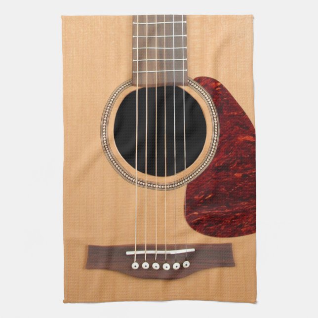 Dreadnought Acoustic 6 String Guitar Kitchen Towel (Vertical)