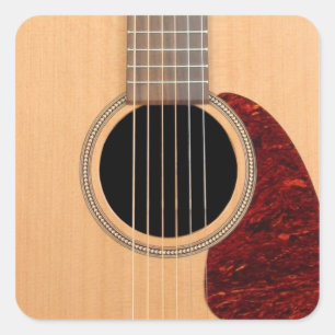 Dreadnought Acoustic 6 String Guitar Square Sticker