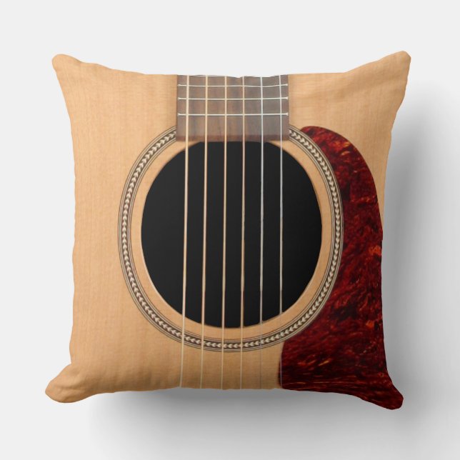 Dreadnought Acoustic 6 String Guitar Throw Pillow (Front)