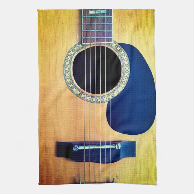 Dreadnought Acoustic Guitar Kitchen Towel (Vertical)