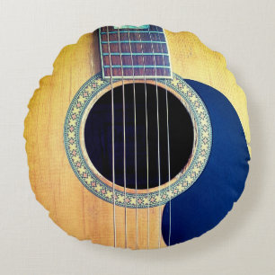 Dreadnought Acoustic Guitar Round Pillow