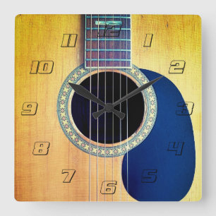Dreadnought Acoustic Guitar Square Wall Clock