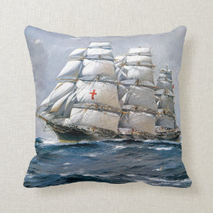 Dreadnought Sailing Clipper Throw Pillow