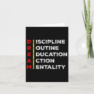 Dream Acronym Motivational Discipline Growth Minds Card