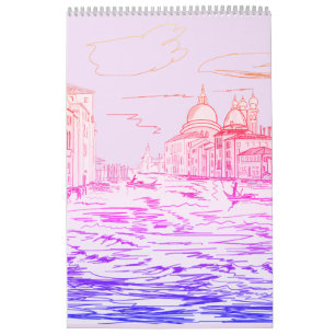Dream and travel around cities calendar 20XX