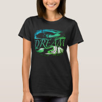 "Dream" Aqua Light Green Inspirational Art Design 