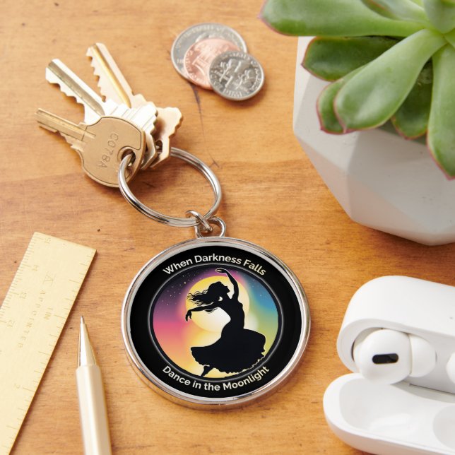 Dream at moonlight, positive attitude to life keychain (Desk)