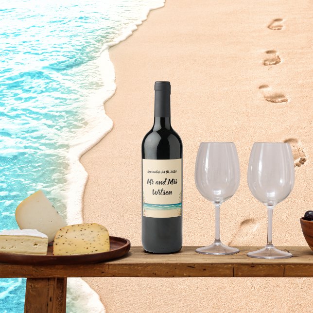 Dream Beach Étiquettes à thème Mariages de vin (Créateur téléchargé)