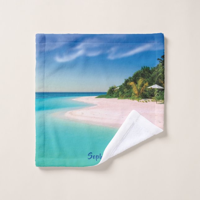 Dream Beach (nom personnalisé)  (Gant de toilette)