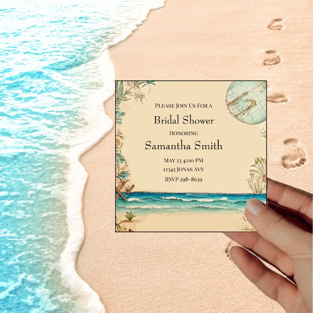 Dream Beach Themed Wedding Bridal Shower Invitation (Creator Uploaded)