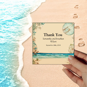 Dream Beach Themed Wedding Thank You Card