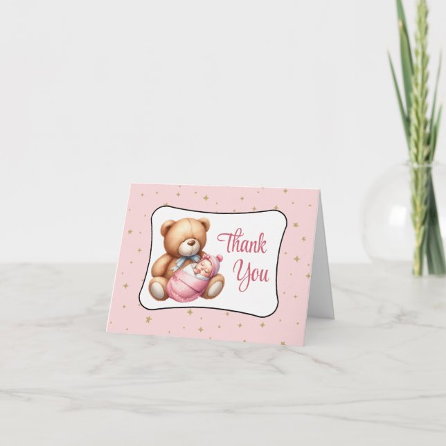 Dream Bear Baby Shower Thank You Card (Front)
