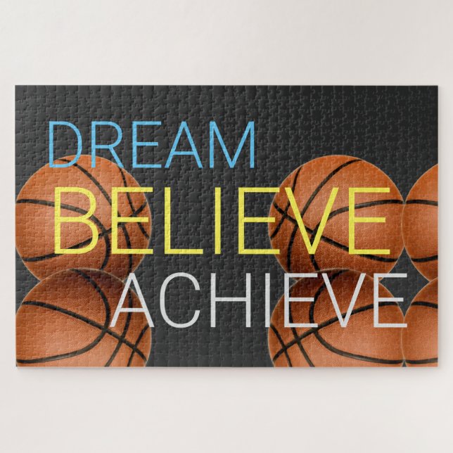 Dream Believe Achieve Basketball Jigsaw Puzzle (Horizontal)
