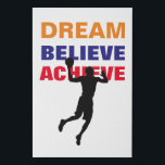 Dream Believe Achieve Basketball Pop Art Faux Canvas Print<br><div class="desc">Motivational quotes art posters and prints - Dream,  Believe,  Achieve - It Always Seems Impossible Until It Is Done</div>