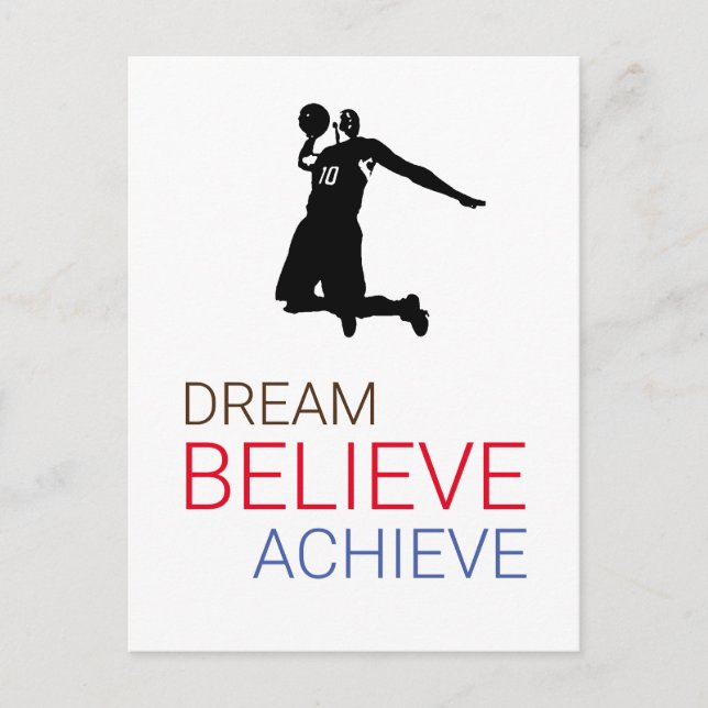 Dream Believe Achieve Basketball Postcard (Front)