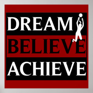 Dream Believe Achieve Femens Volleyball Poster