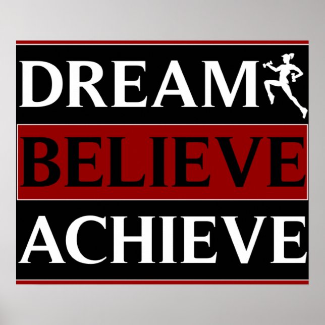 Dream Believe Achieve Fitness Poster (Front)