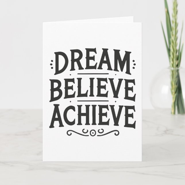 Dream Believe Achieve - Gym, Hustle, Success Card (Front)
