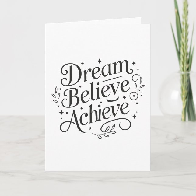 Dream Believe Achieve - Gym, Hustle, Success Card (Front)