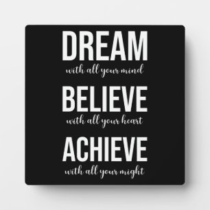 Dream Believe Achieve - Gym, Hustle, Success Plaque