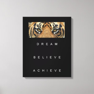 Dream Believe Achieve Motivational Quote Canvas Print