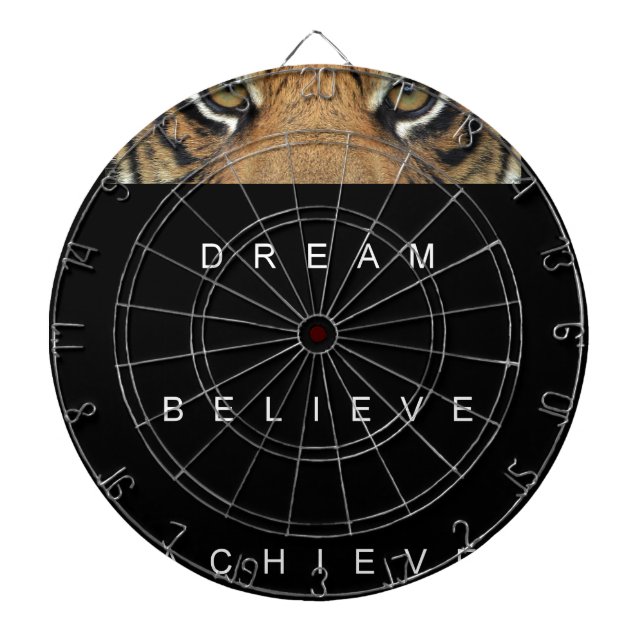 dream believe achieve motivational quote dartboard (Front)