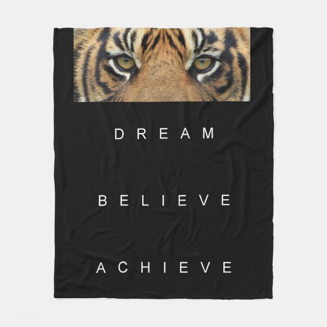 dream believe achieve motivational quote fleece blanket (Front)