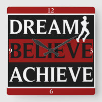 Dream Believe Achieve Runner Wall Clock
