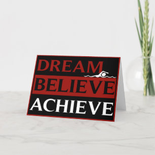 Dream Believe Achieve Swimming Greetings Card