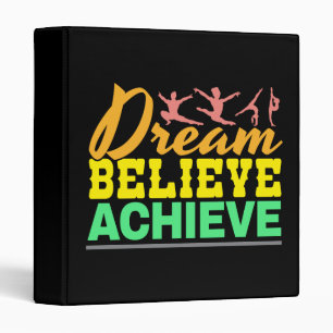 Dream Believe Quote - Women's Gymnastics Binder