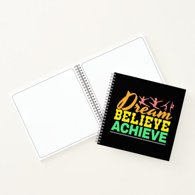 Dream Believe Quote - Women's Gymnastics  Notebook (Inside)