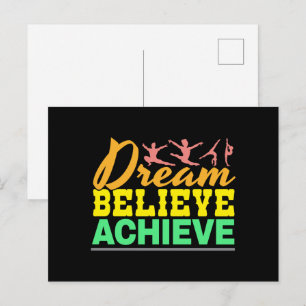 Dream Believe Quote - Women's Gymnastics Postcard