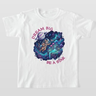 Dream Big Astronaut Floating Garden Kids T-Shirt