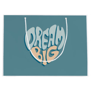 Dream Big: Blue Heart of Success Large Gift Bag