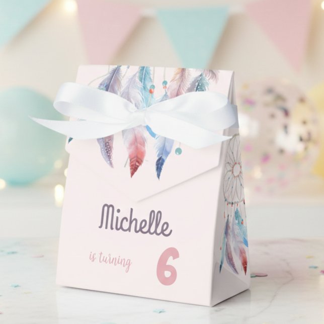 Dream Big Boho Dreamcatcher Birthday Favor Box (Creator Uploaded)