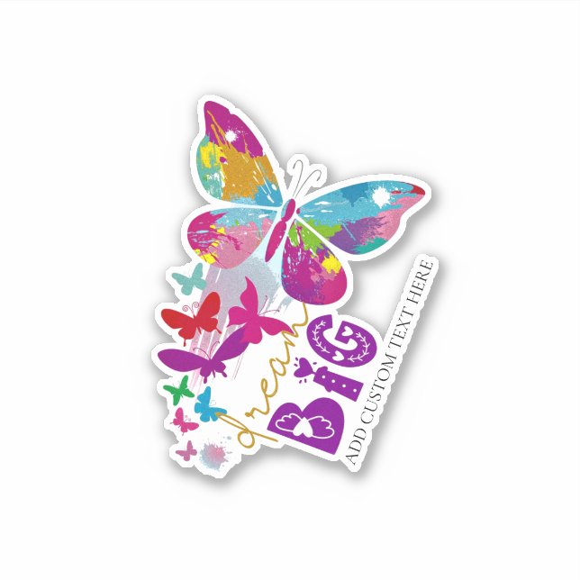 Dream BIG Butterflies Flying Upward Personalized (Front)