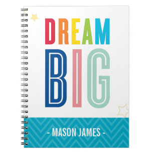 DREAM BIG cool typography bright colours Notebook