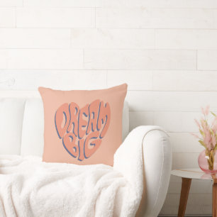 Dream Big: Coral and Apricot Motivational Advice Throw Pillow